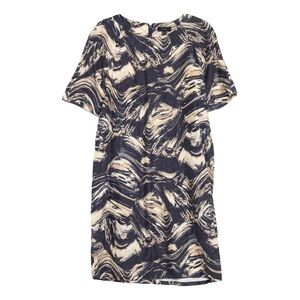 COS Swirl Brush Stroke Print Cotton Silk Dress